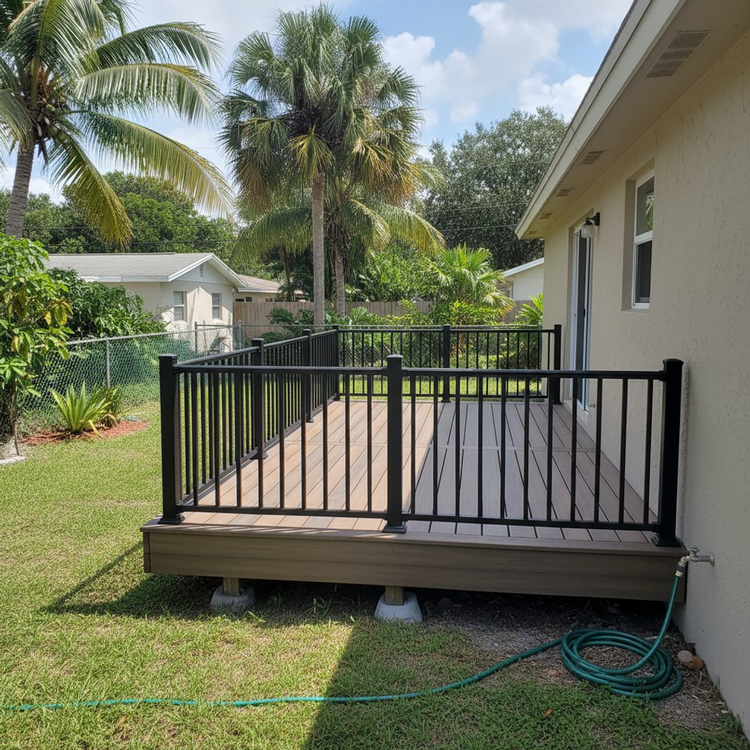 Custom Deck Design completed by Oasis Deck Company in Pembroke Pines, FL